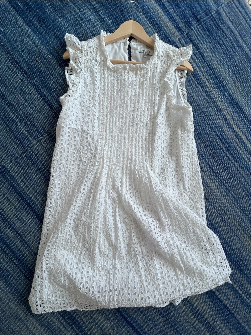 Whit Sleeveless 100% Cotton Eyelet Gorgeous Dress
